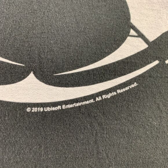 Assassins Creed Shirt Mens Medium Black White Rogue Logo 2019 Ubisoft Video Game - Picture 4 of 8